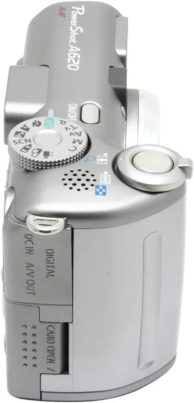 Alt view image 4 of 12 - Canon PowerShot A620 Silver 7.1 MP 4X Optical Zoom Digital Camera