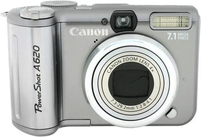 Alt view image 3 of 12 - Canon PowerShot A620 Silver 7.1 MP 4X Optical Zoom Digital Camera