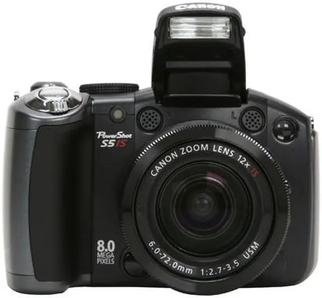 Alt view image 9 of 14 - Canon PowerShot S5 IS Black 8.0 MP 2.5" 207K LCD 12X Optical Zoom Digital Camera