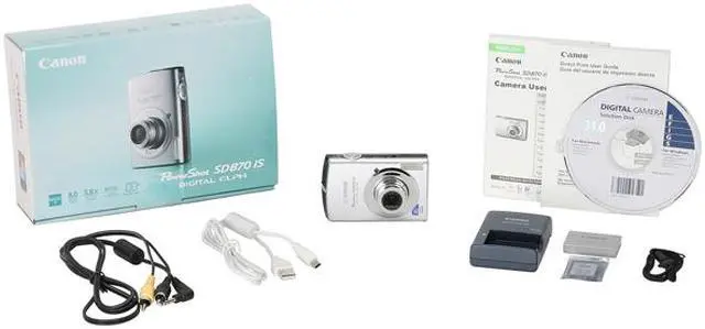 Alt view image 10 of 10 - Canon PowerShot SD870 IS Silver 8.0 MP 3.0" 230K LCD 3.8X Optical Zoom 28mm Wide Angle Digital Camera