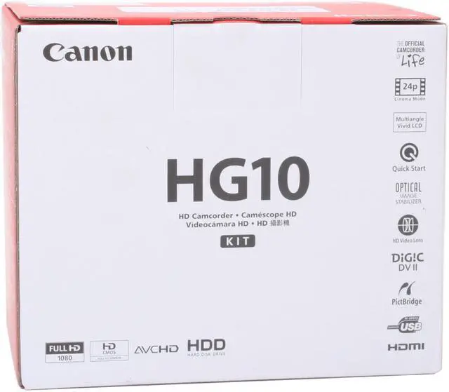 Alt view image 13 of 13 - Canon VIXIA HG10 Silver 1920 x 1080 Full HD CMOS Sensor 2.7"LCD 10X Optical Zoom High Definition Camcorder
