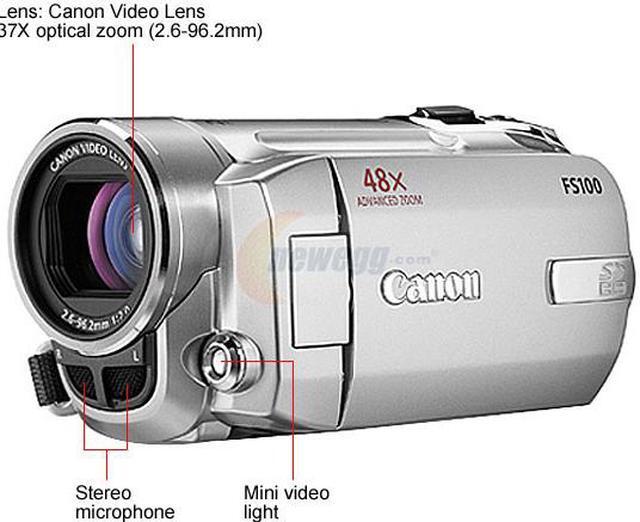 Alt view image 3 of 16 - Canon FS100 Moonstone Silver 2.7"123K LCD 37X Optical Zoom Flash Memory Digital Camcorder