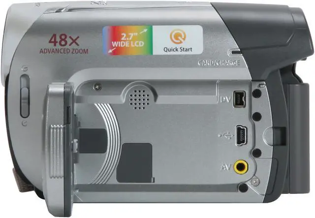 Alt view image 2 of 13 - Canon ZR950 Silver 1/6" CCD 2.7" 112K LCD 37X Optical Zoom MiniDV Camcorder