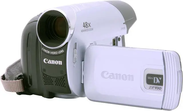 Alt view image 8 of 20 - Canon ZR930 1/6" CCD 2.7" 112K LCD 37X Optical Zoom MiniDV Camcorder