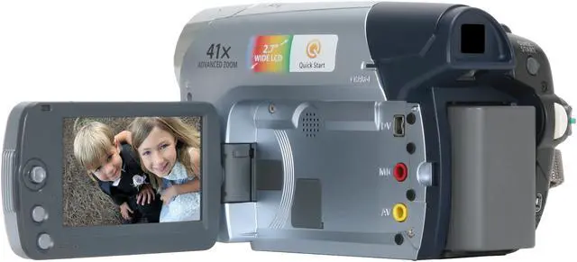 Alt view image 3 of 11 - Canon ZR900 Silver 1/6" CCD 2.7" 112K 37X Optical Zoom MiniDV Camcorder