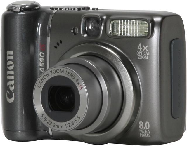 Canon PowerShot A590 IS Black 8.0 MP Digital Camera - Newegg.com