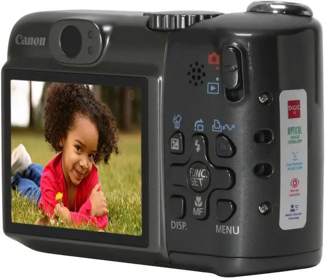 Alt view image 5 of 11 - Canon PowerShot A590 IS Black 8.0 MP 4X Optical Zoom Digital Camera