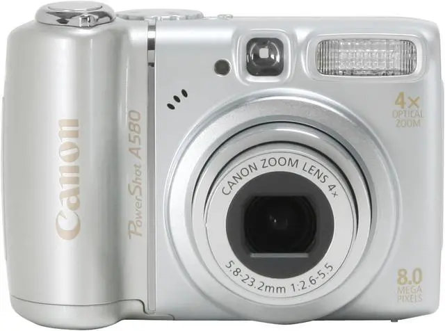Alt view image 8 of 11 - Canon PowerShot A580 Silver 8.0 MP 4X Optical Zoom Digital Camera