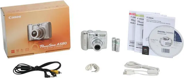 Alt view image 11 of 11 - Canon PowerShot A580 Silver 8.0 MP 4X Optical Zoom Digital Camera