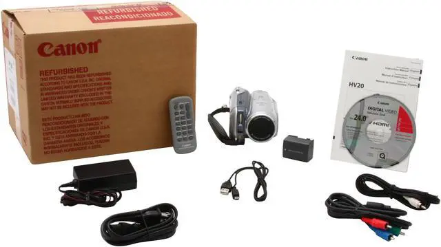 Alt view image 14 of 14 - Canon VIXIA HV20 Silver 1/2.7" CMOS 2.7"LCD 10X Optical Zoom High Definition MiniDV Tape Camcorder