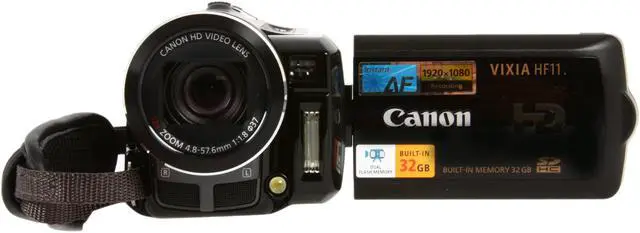 Alt view image 8 of 15 - Canon VIXIA HF11 Black 1/3.2" CMOS Sensor 2.7" 211K LCD 12X Optical Zoom Dual Flash Memory HD Digital Camcorder