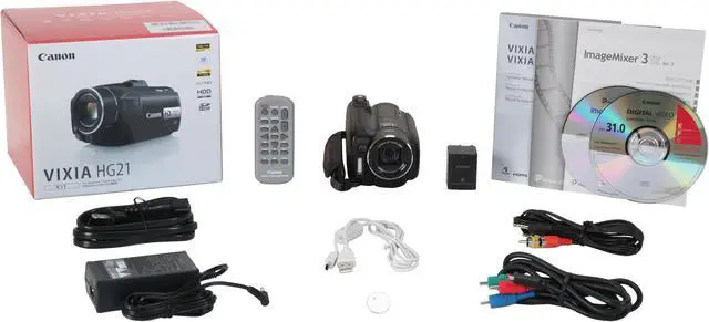 Alt view image 13 of 13 - Canon VIXIA HG21 Black 1/3.2" CMOS 2.7" 211K LCD 12X Optical Zoom 120GB Hard Disk Drive HD Digital Camcorder