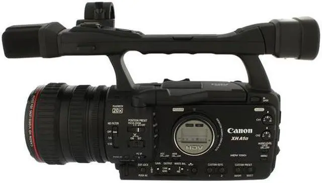 Alt view image 2 of 15 - Canon  XH A1S  Black 1/3" 3CCD  2.8" 207K Professional HDV Camcorder w/ Canon 20x HD Lens with Professional L Series Fluorite