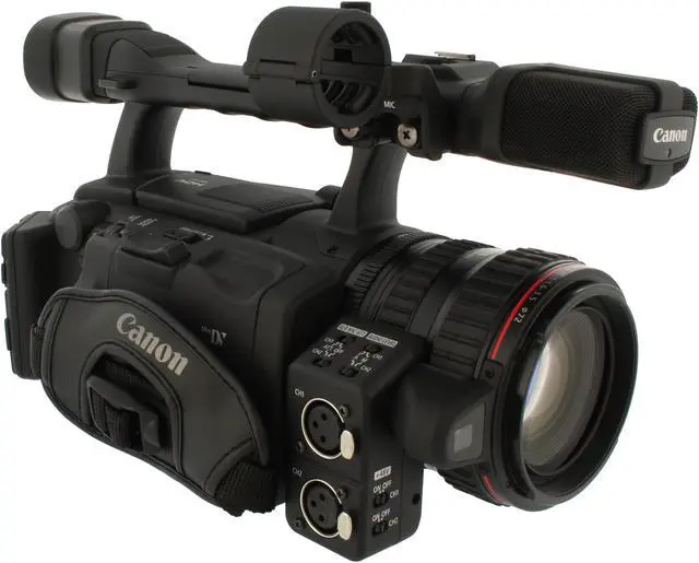 Alt view image 7 of 15 - Canon  XH A1S  Black 1/3" 3CCD  2.8" 207K Professional HDV Camcorder w/ Canon 20x HD Lens with Professional L Series Fluorite