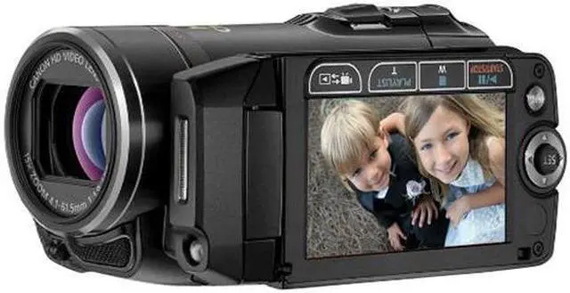 Alt view image 3 of 5 - Canon VIXIA HF20 Black 1/4" CMOS 3.31 MP 2.7" 211K 15X Optical Zoom Full HD Dual Flash Memory Camcorder