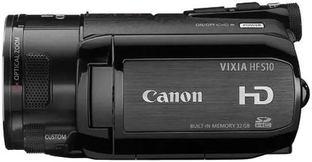 Alt view image 4 of 6 - Canon VIXIA HF S10 Black 1/2.6" CMOS 8.02MP 2.7" 211K 10X Optical Zoom Full HD Dual Flash Memory Camcorder