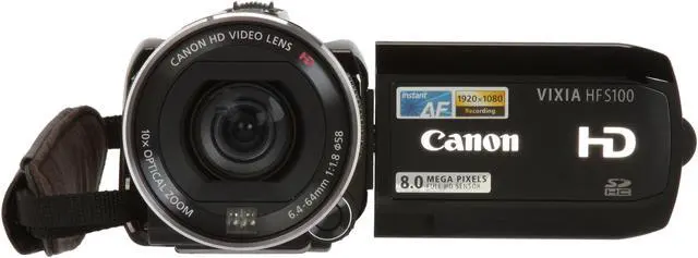 Alt view image 8 of 14 - Canon VIXIA HF S100 Black 1/2.6" CMOS 8.59MP 2.7" 211K 10X Optical Zoom Full HD Flash Memory Camcorder