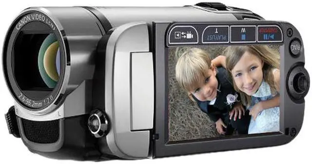 Alt view image 2 of 19 - Canon FS200 Misty Silver 1/6" CCD 2.7" 123K 37X Optical Zoom Flash Memory Camcorder