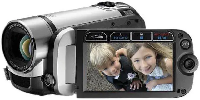 Alt view image 3 of 19 - Canon FS200 Misty Silver 1/6" CCD 2.7" 123K 37X Optical Zoom Flash Memory Camcorder