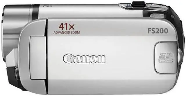 Alt view image 4 of 19 - Canon FS200 Misty Silver 1/6" CCD 2.7" 123K 37X Optical Zoom Flash Memory Camcorder