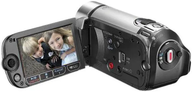 Alt view image 6 of 19 - Canon FS200 Misty Silver 1/6" CCD 2.7" 123K 37X Optical Zoom Flash Memory Camcorder