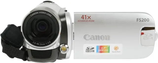 Alt view image 14 of 19 - Canon FS200 Misty Silver 1/6" CCD 2.7" 123K 37X Optical Zoom Flash Memory Camcorder