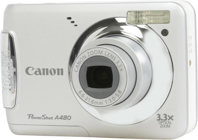 Canon PowerShot A480 Silver 10.0 MP 3.3X Optical Zoom Digital Camera