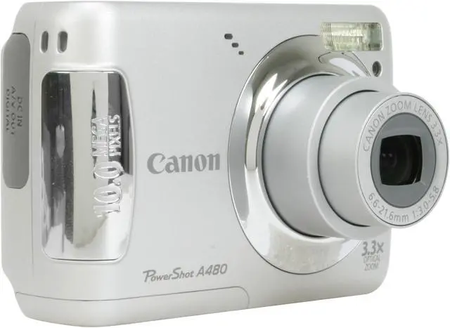 Alt view image 7 of 12 - Canon PowerShot A480 Silver 10.0 MP 3.3X Optical Zoom Digital Camera