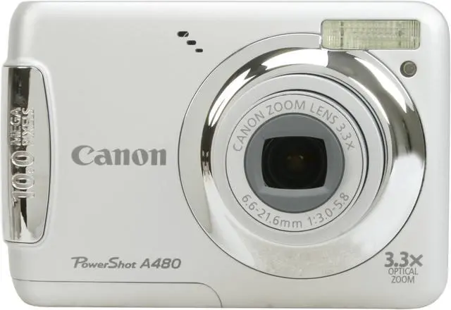 Alt view image 8 of 12 - Canon PowerShot A480 Silver 10.0 MP 3.3X Optical Zoom Digital Camera