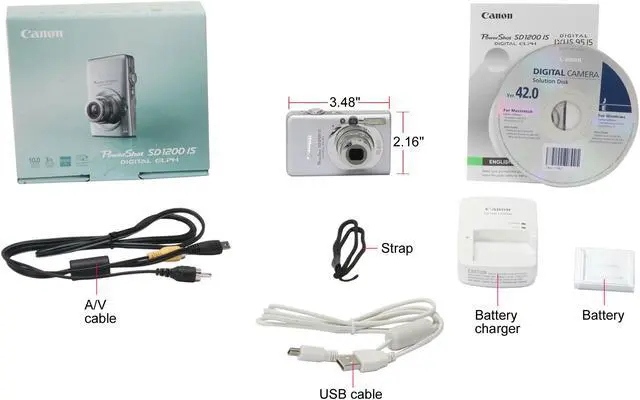 Alt view image 11 of 11 - Canon PowerShot SD1200 IS Light Gray 10.0 MP 3X Optical Zoom Digital Camera