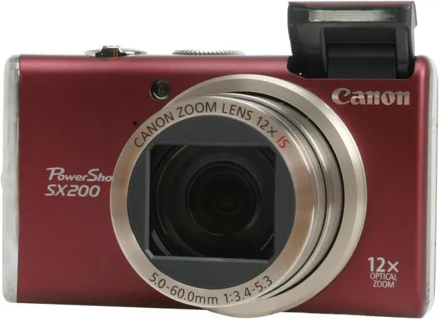 Main image of Canon PowerShot SX200 IS Red 12.1 MP 12X Optical Zoom 28mm Wide Angle Digital Camera