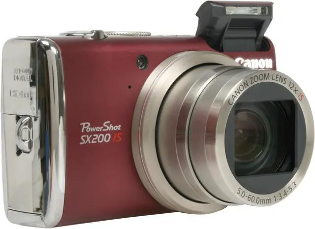 Alt view image 7 of 12 - Canon PowerShot SX200 IS Red 12.1 MP 12X Optical Zoom 28mm Wide Angle Digital Camera