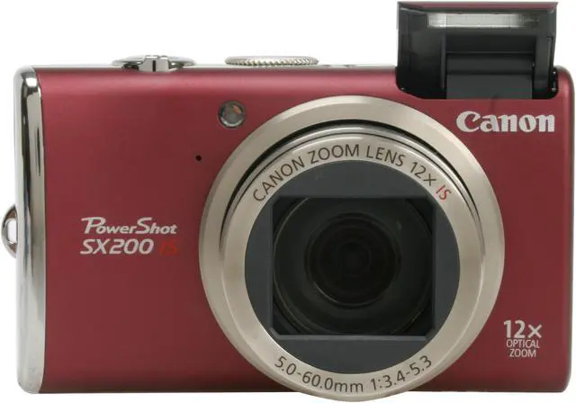 Alt view image 8 of 12 - Canon PowerShot SX200 IS Red 12.1 MP 12X Optical Zoom 28mm Wide Angle Digital Camera