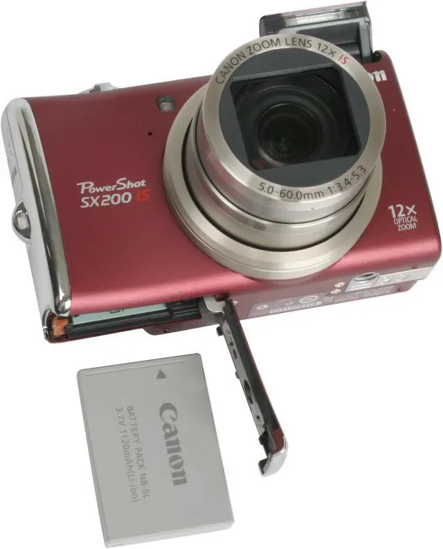 Alt view image 11 of 12 - Canon PowerShot SX200 IS Red 12.1 MP 12X Optical Zoom 28mm Wide Angle Digital Camera