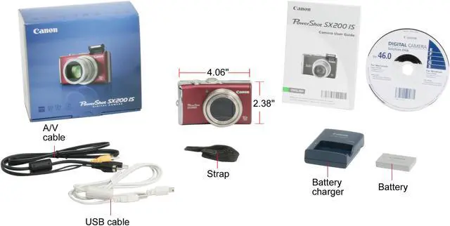 Alt view image 12 of 12 - Canon PowerShot SX200 IS Red 12.1 MP 12X Optical Zoom 28mm Wide Angle Digital Camera