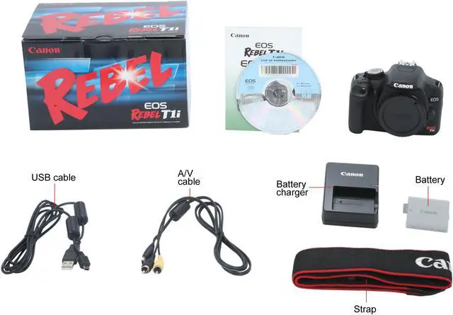 Alt view image 12 of 12 - Canon EOS Rebel T1i Black 15.1 MP Full HD Movie Digital SLR Camera - Body Only