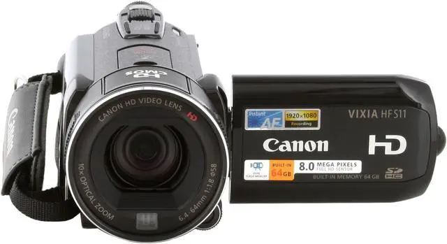 Alt view image 8 of 13 - Canon VIXIA HF S11 Black 1/2.6" CMOS 2.7" 211K LCD 10X Optical Zoom 64GB Internal Flash Drive Full HD Dual Flash Memory Camcorder
