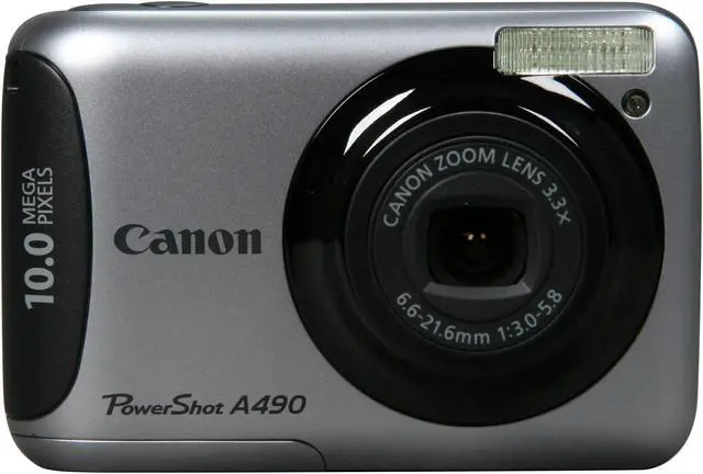 Alt view image 2 of 8 - Canon PowerShot A490 Silver 10.0 MP 3.3X Optical Zoom Digital Camera