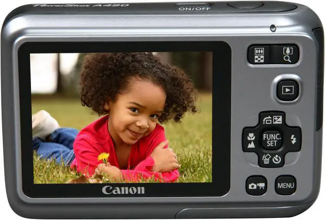 Alt view image 4 of 8 - Canon PowerShot A490 Silver 10.0 MP 3.3X Optical Zoom Digital Camera