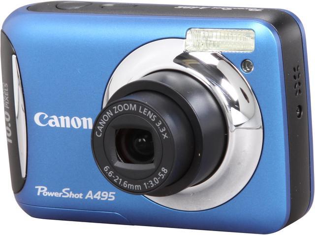 Canon PowerShot A495 Blue 10.0 MP Digital Camera - Newegg.com