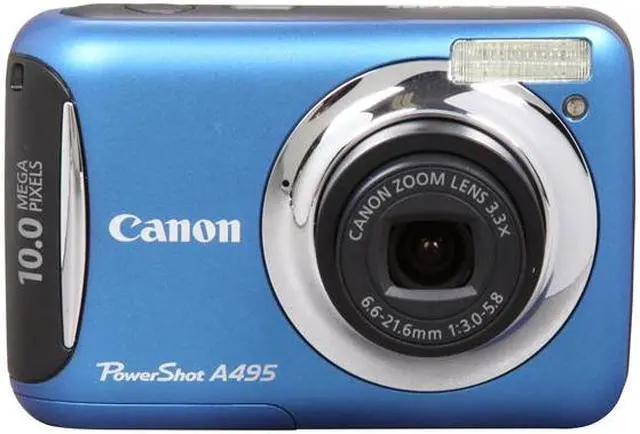 Alt view image 2 of 8 - Canon PowerShot A495 Blue 10.0 MP 3.3X Optical Zoom Digital Camera