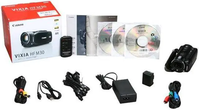 Alt view image 9 of 9 - Canon VIXIA HF M30 HD 1/4" CMOS 2.7" 211K Touch LCD 15X Optical Zoom 8GB Dual Flash Memory Camcorder