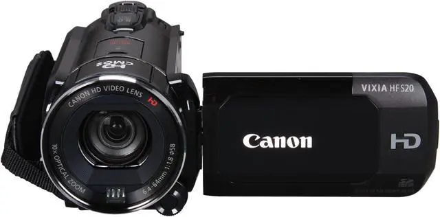 Alt view image 2 of 10 - Canon  VIXIA HF S20  1/2.6" CMOS 3.5" 922K Touch  LCD 10X  Optical Zoom 32GB HD Dual Flash Memory Camcorder
