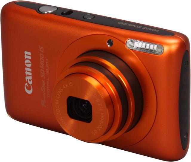 Canon PowerShot SD1400 IS Orange 14.1 MP 28mm Wide Angle Digital