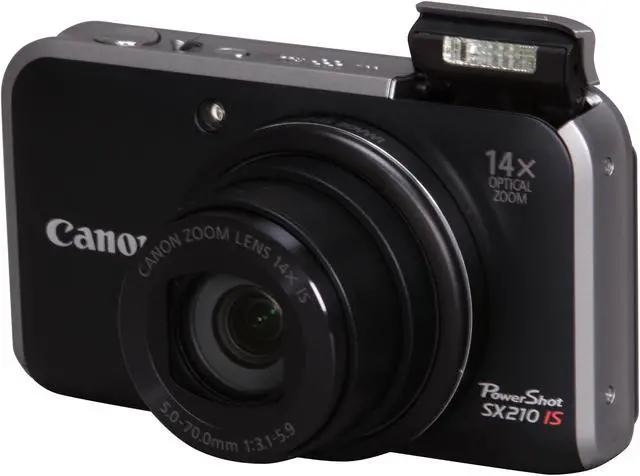 Main image of Canon PowerShot SX210 IS Black 14.1 MP 14X Optical Zoom 28mm Wide Angle Digital Camera