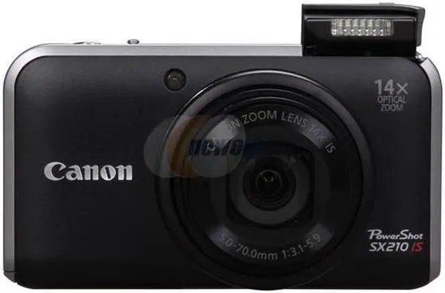 Alt view image 2 of 8 - Canon PowerShot SX210 IS Black 14.1 MP 14X Optical Zoom 28mm Wide Angle Digital Camera