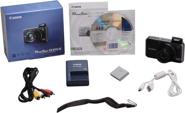 Alt view image 8 of 8 - Canon PowerShot SX210 IS Black 14.1 MP 14X Optical Zoom 28mm Wide Angle Digital Camera
