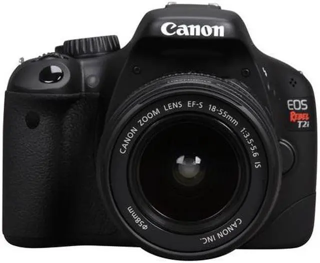 Alt view image 2 of 10 - Canon EOS Rebel T2i Black 18.0 MP Digital SLR Camera w/ EF-S 18-55mm f/3.5-5.6 IS Lens