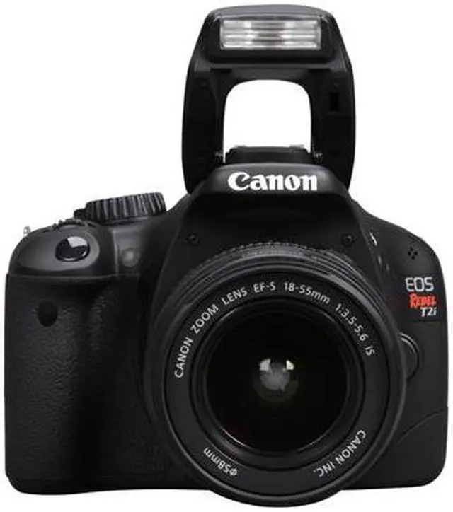 Alt view image 6 of 10 - Canon EOS Rebel T2i Black 18.0 MP Digital SLR Camera w/ EF-S 18-55mm f/3.5-5.6 IS Lens