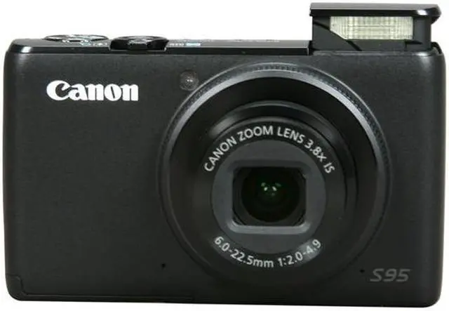 Alt view image 6 of 9 - Canon PowerShot S95 Black 10.0 MP 3.0" 461k LCD 3.8X Optical Zoom 28mm Wide Angle Digital Camera